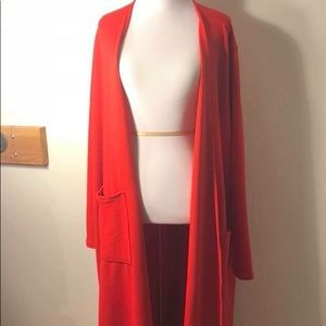 Lularoe Red Sarah Cardigan